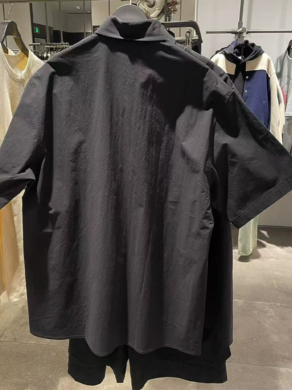 2025夏 WLJZWFJTUR メンズ万能ラペルルーズフィット半袖シャツ UMV250030