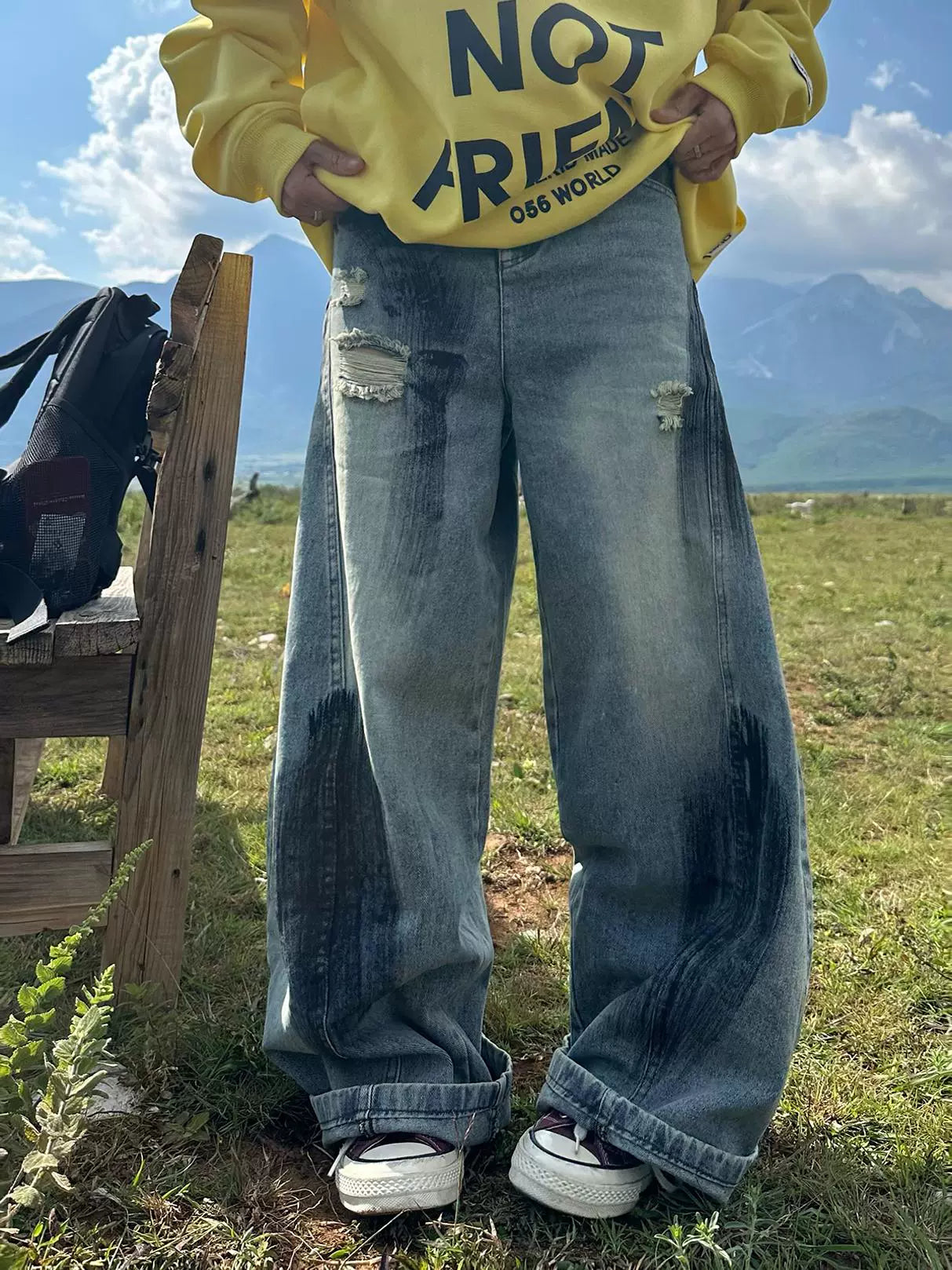 XBRO ヴィンテージ グラフィティ ワイドスタイルジーンズ【XBR03001】