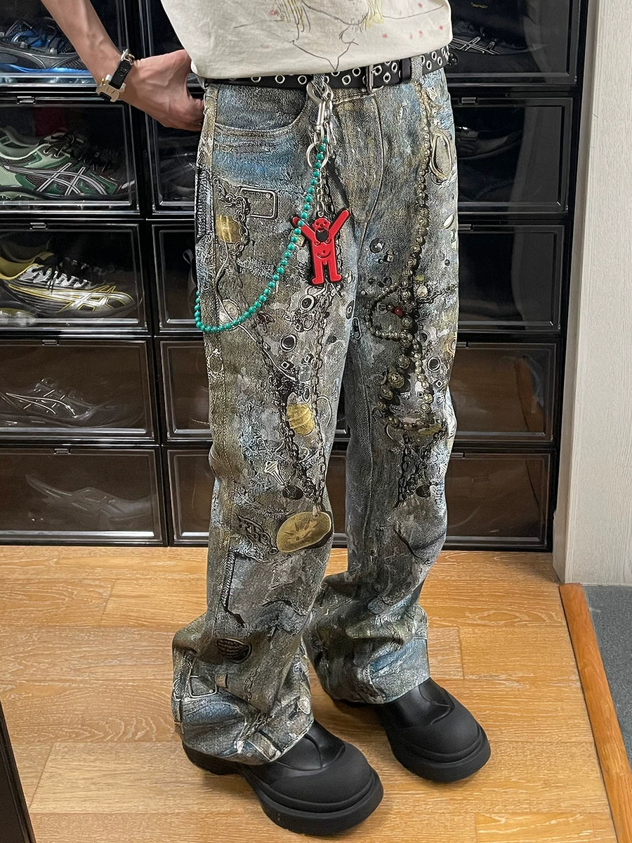 DND4DES ディストレストアートデニム　チェーンジーンズ【DND03003】