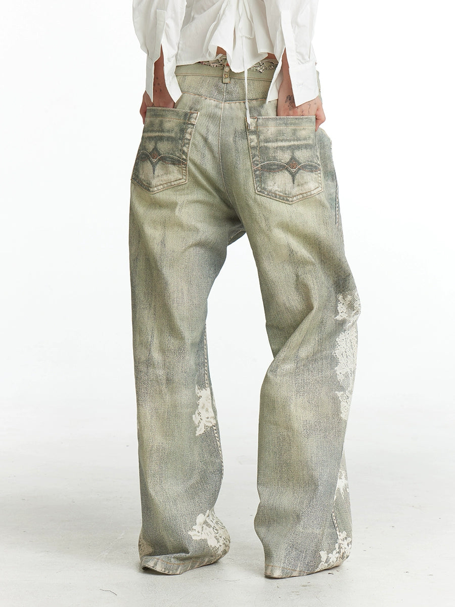 DND4DES レトログラフィティストレートジーンズ【DND03001】