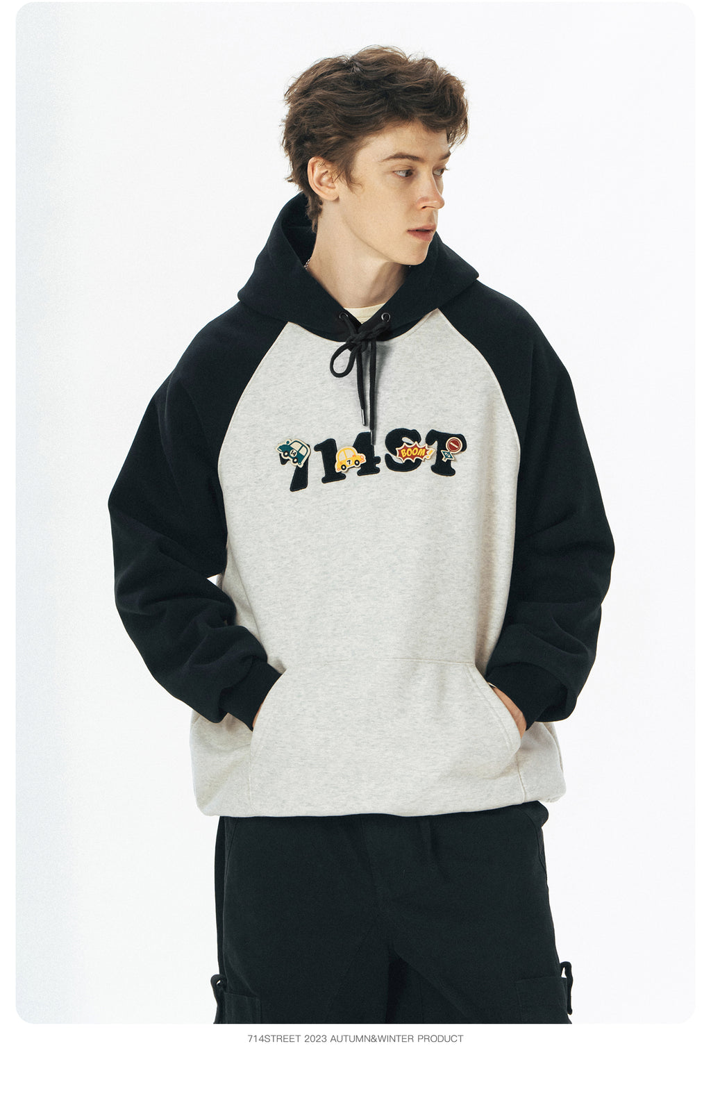 Graphic logo raglan hoodie [714029]