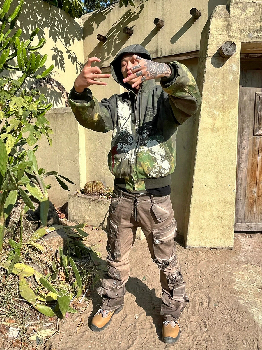 DND4DES レトロカモフラージュ ジップアップワークジャケット【DND02001】