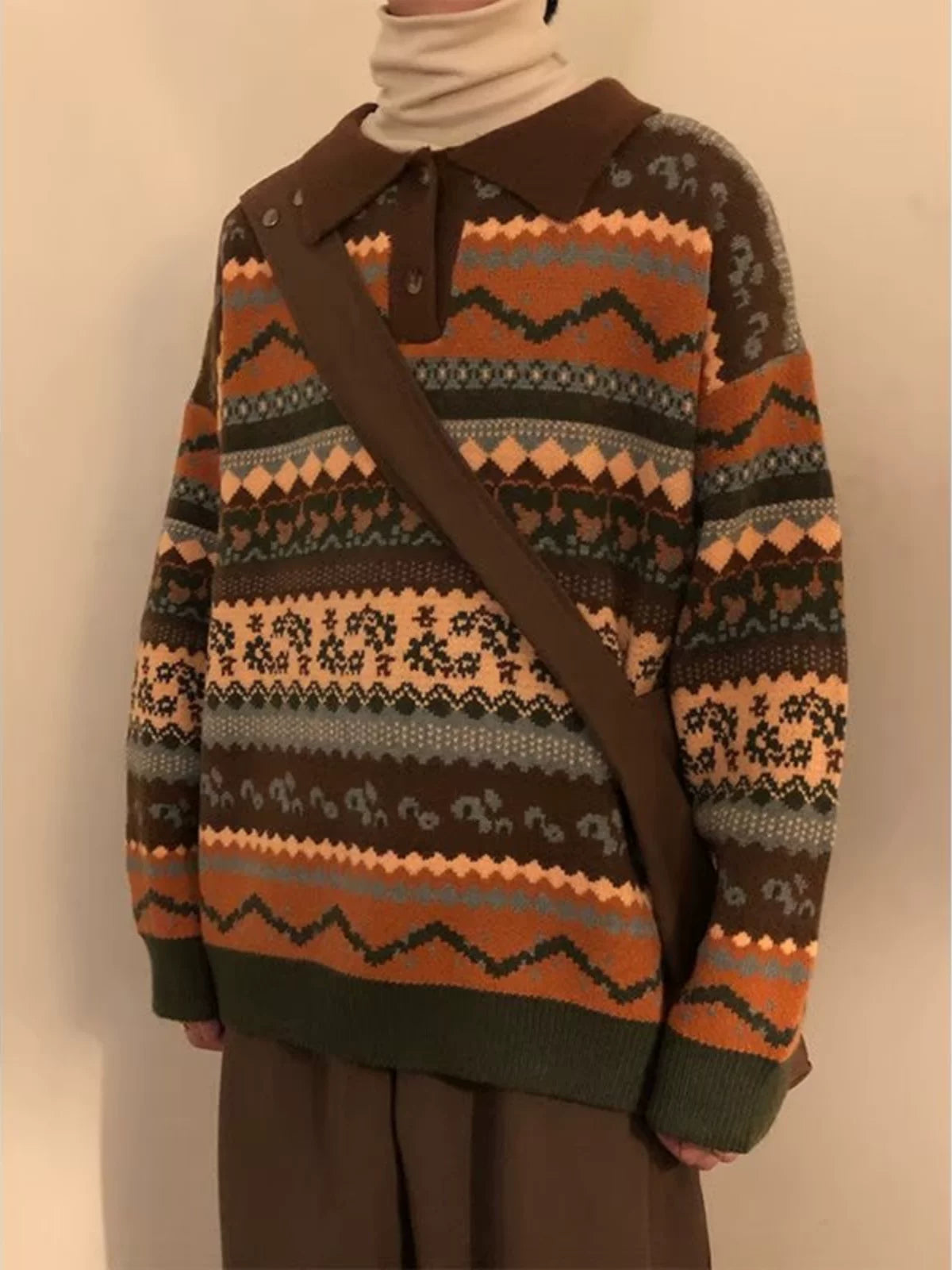 レトロ エスニック ニットセーター