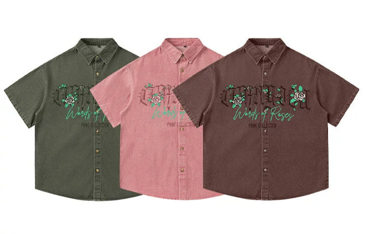 レトロアメリカンオーバーサイズ カラーデニムシャツ【NB01004】